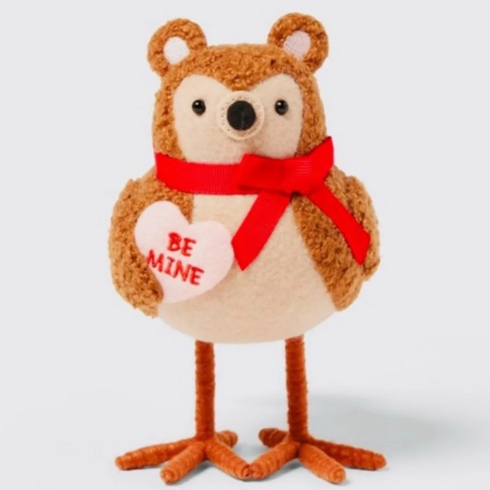 Target Featherly Friends Spritz Valentine’s Day Brown Teddy Bear Bird